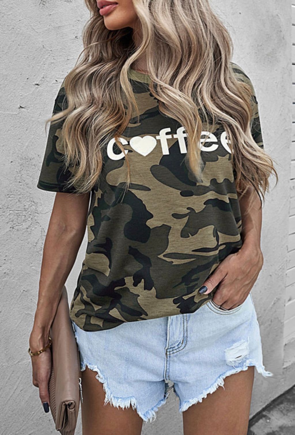 Coffee Graphic Camo Tee